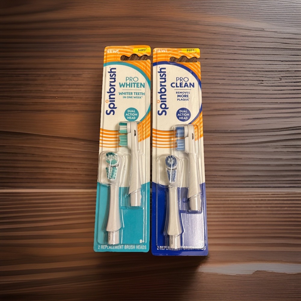 2‎ Packs Of 2 Spinbrush Pro Series Pro Clean/White Replacement Brush Heads Soft